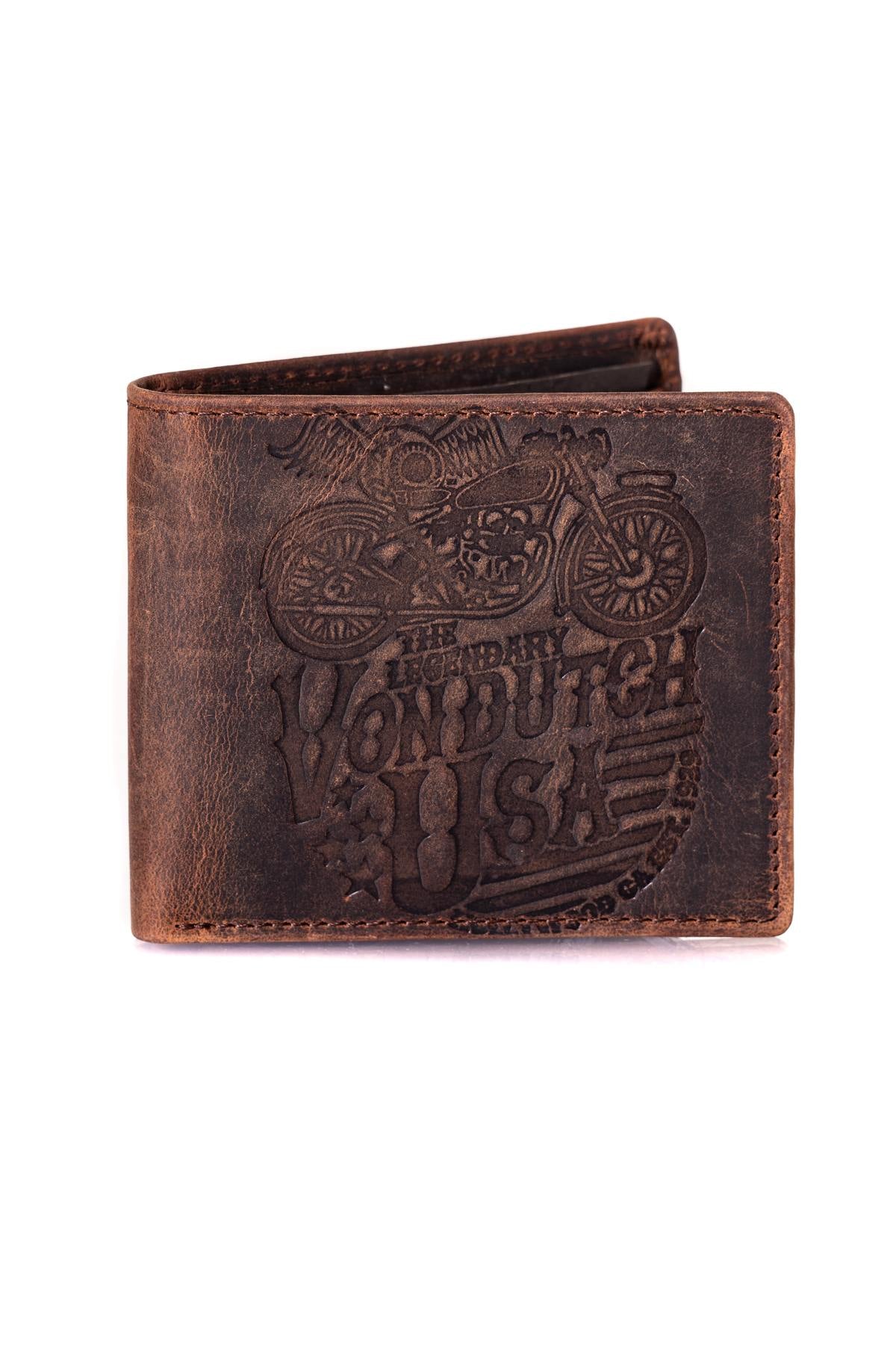 Vintage cowhide leather wallet - Image n°1