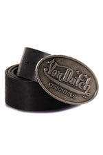 Leather belt with metal buckle - Image n°1