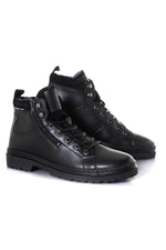 Black leather ankle boots - Image n°1