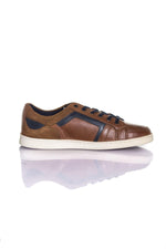 Tan and Navy Leather Redskins Sneakers - Image n°2