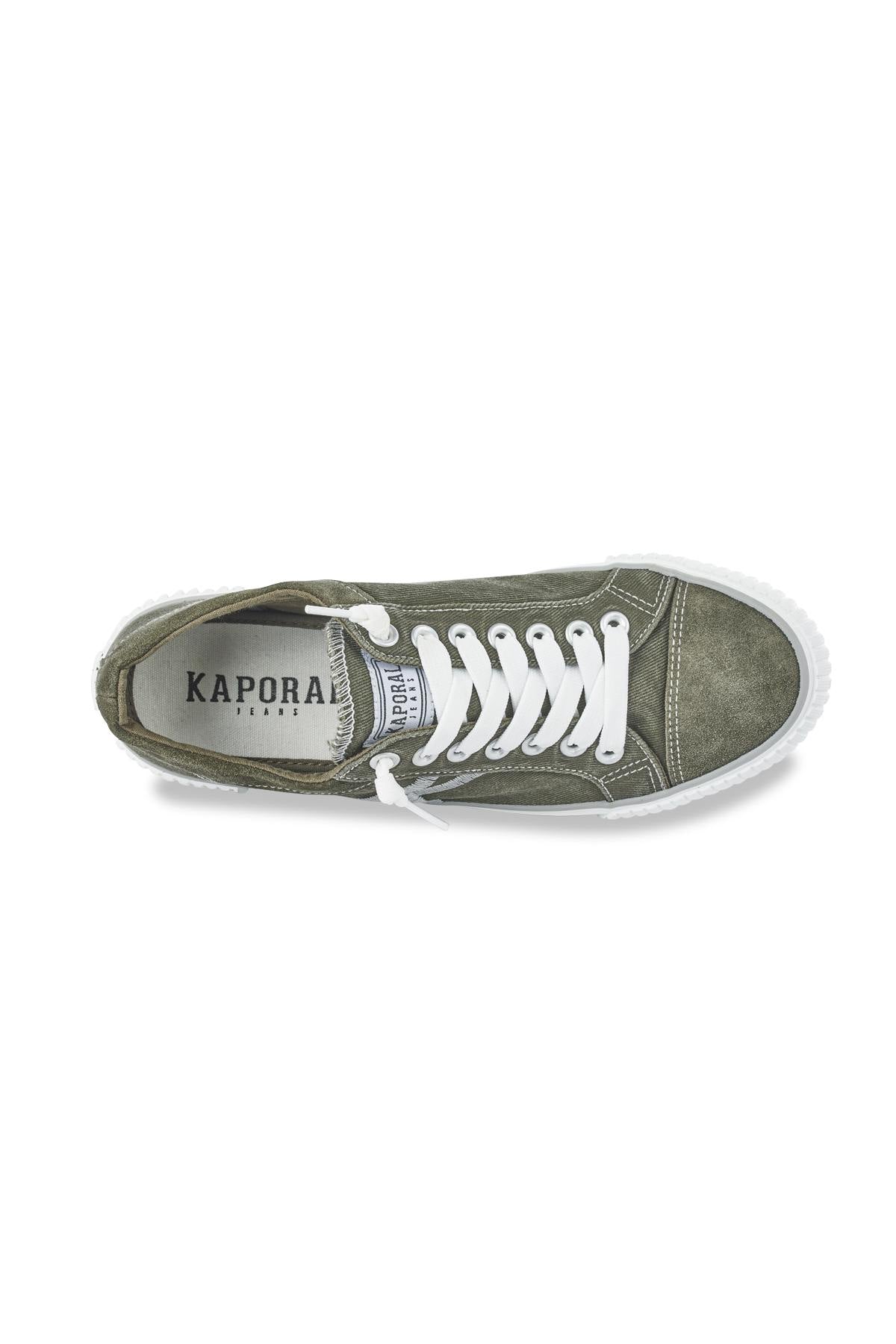 Kaporal khaki velvet sneakers - Image n°2