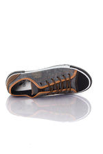 Kaporal men's black and camel canvas sneakers - Image n°3