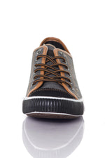 Kaporal men's black and camel canvas sneakers - Image n°5