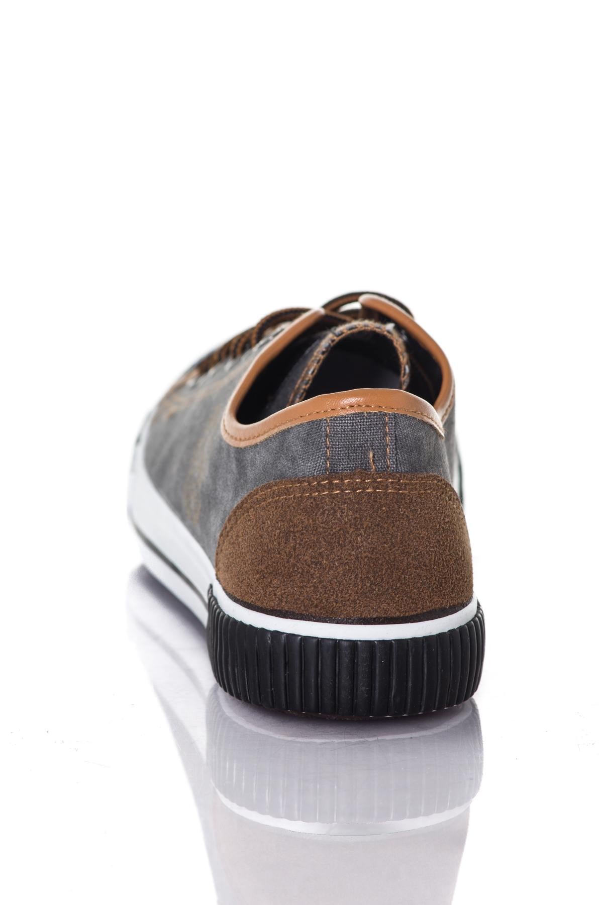 Kaporal men's black and camel canvas sneakers - Image n°6