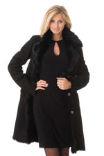 Black shearling coat - Image n°5