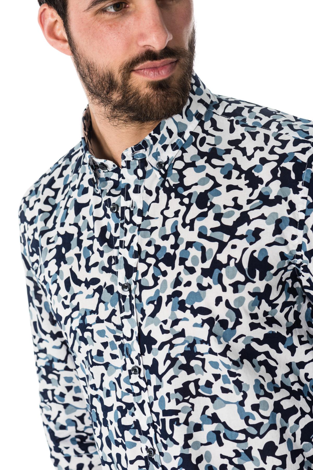 Blue and white printed shirt Antony Morato - Image n°4