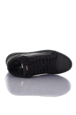 Black leather high top sneakers - Image n°3