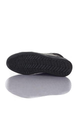 Black leather high top sneakers - Image n°4