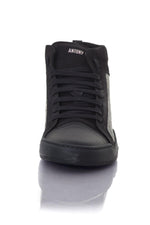 Black leather high top sneakers - Image n°5