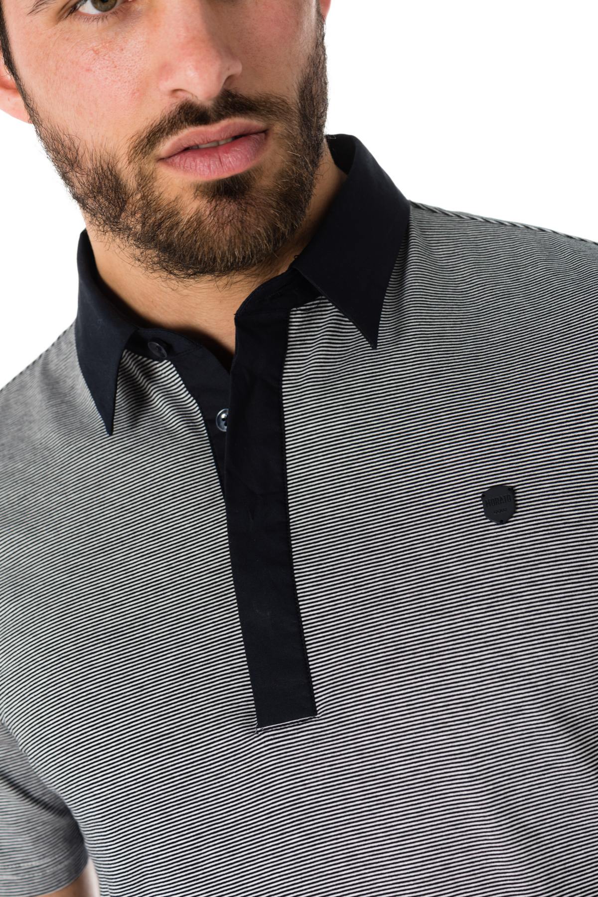 Antony Morato dark blue striped polo shirt - Image n°4