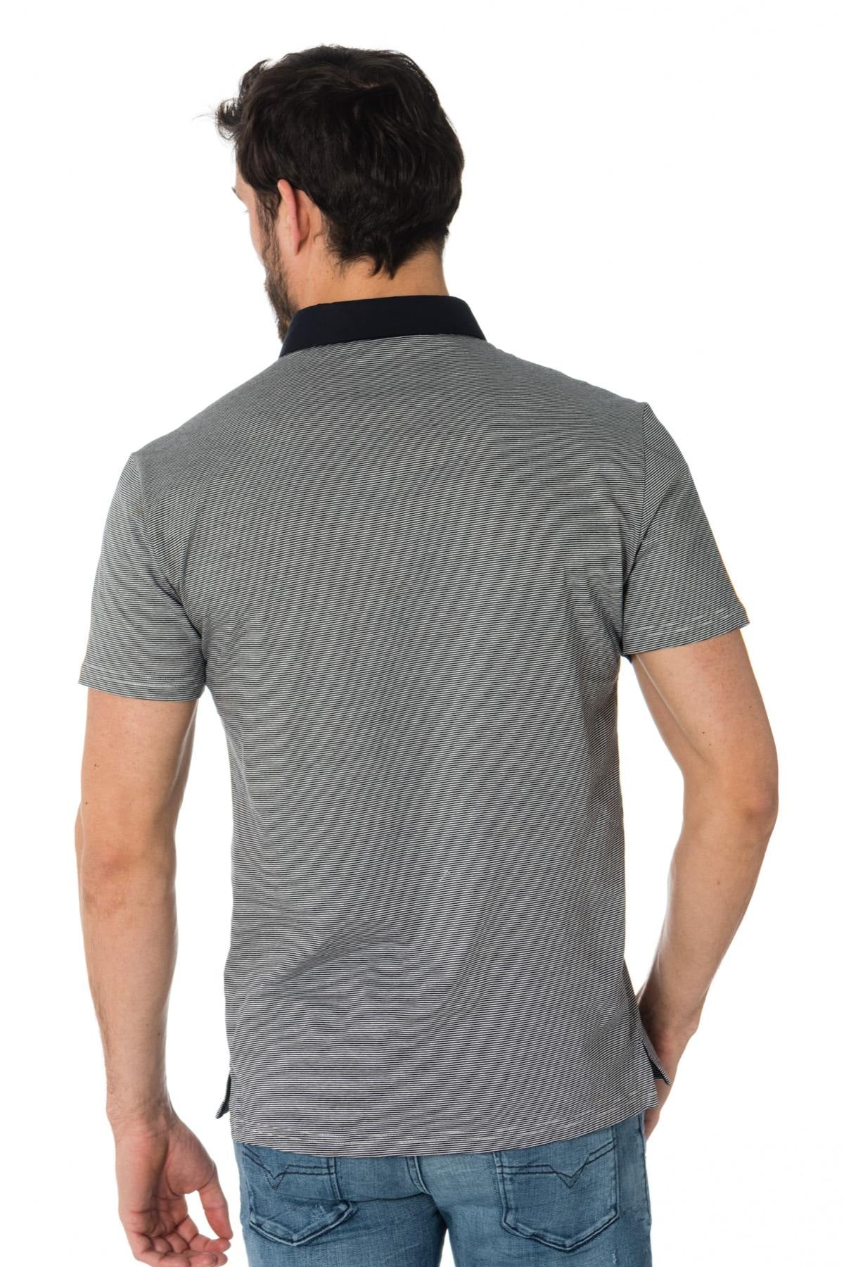 Antony Morato dark blue striped polo shirt - Image n°3