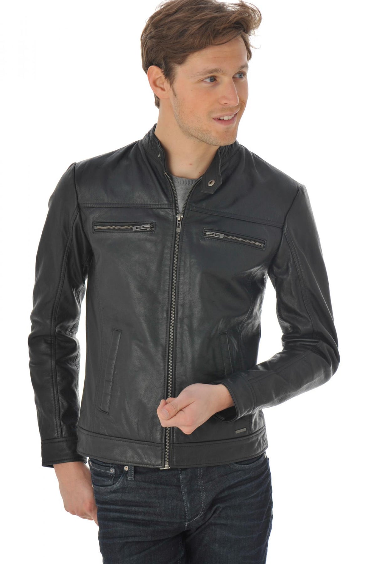 Cityzen jacket in black buffalo leather - Image n°9