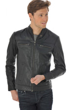 Cityzen jacket in black buffalo leather - Image n°9