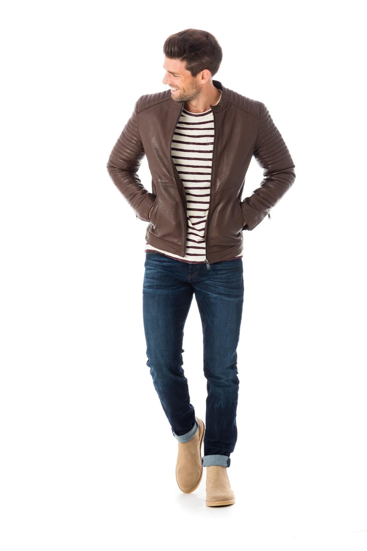 Cityzen brown sheepskin leather jacket - Image n°2