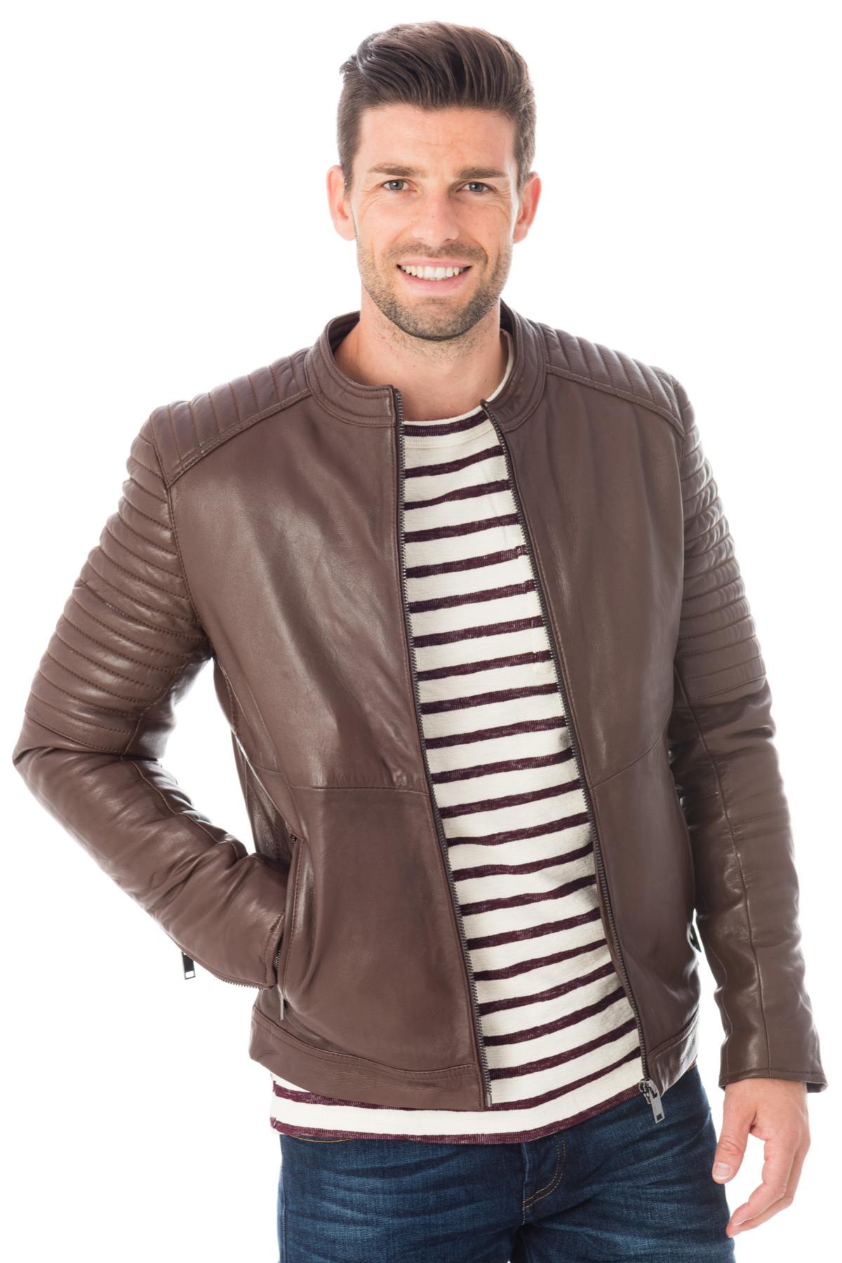 Cityzen brown sheepskin leather jacket - Image n°3