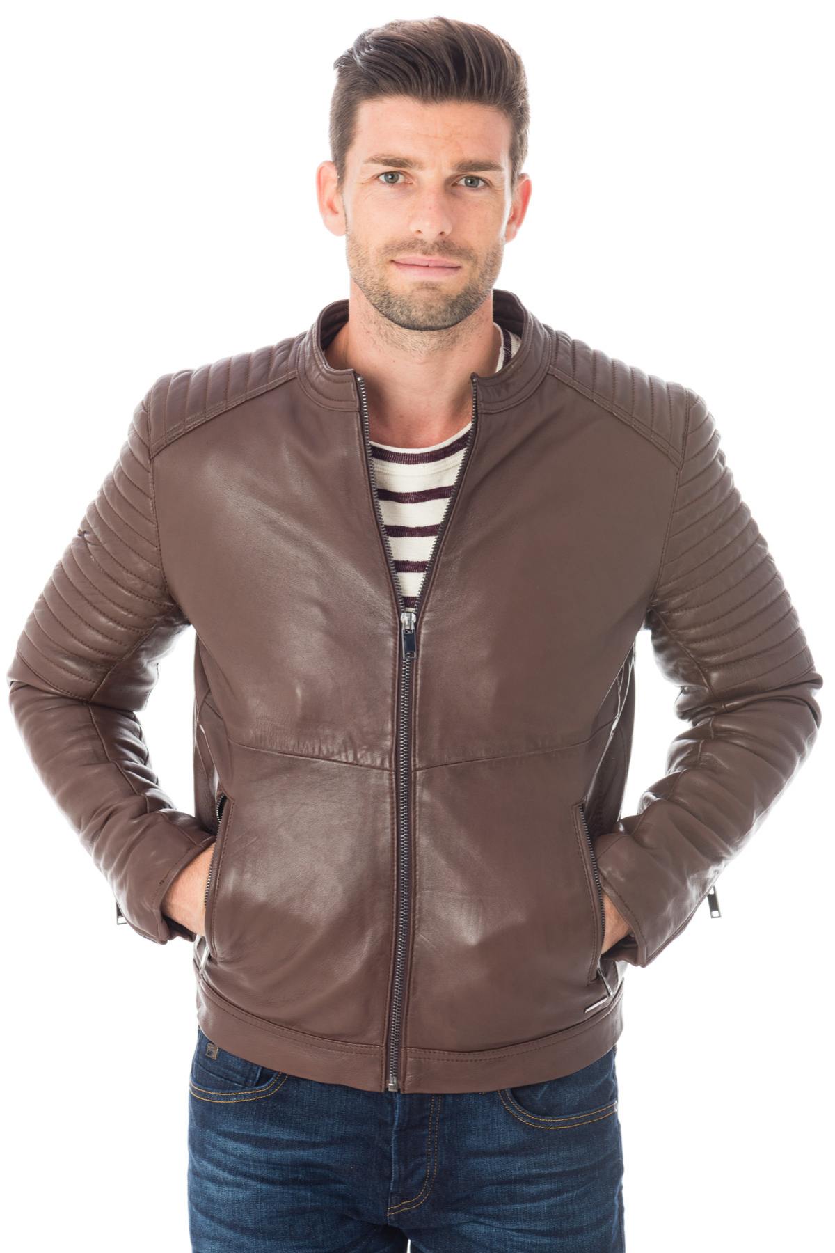 Cityzen brown sheepskin leather jacket - Image n°4