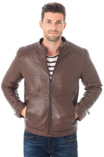 Cityzen brown sheepskin leather jacket - Image n°4