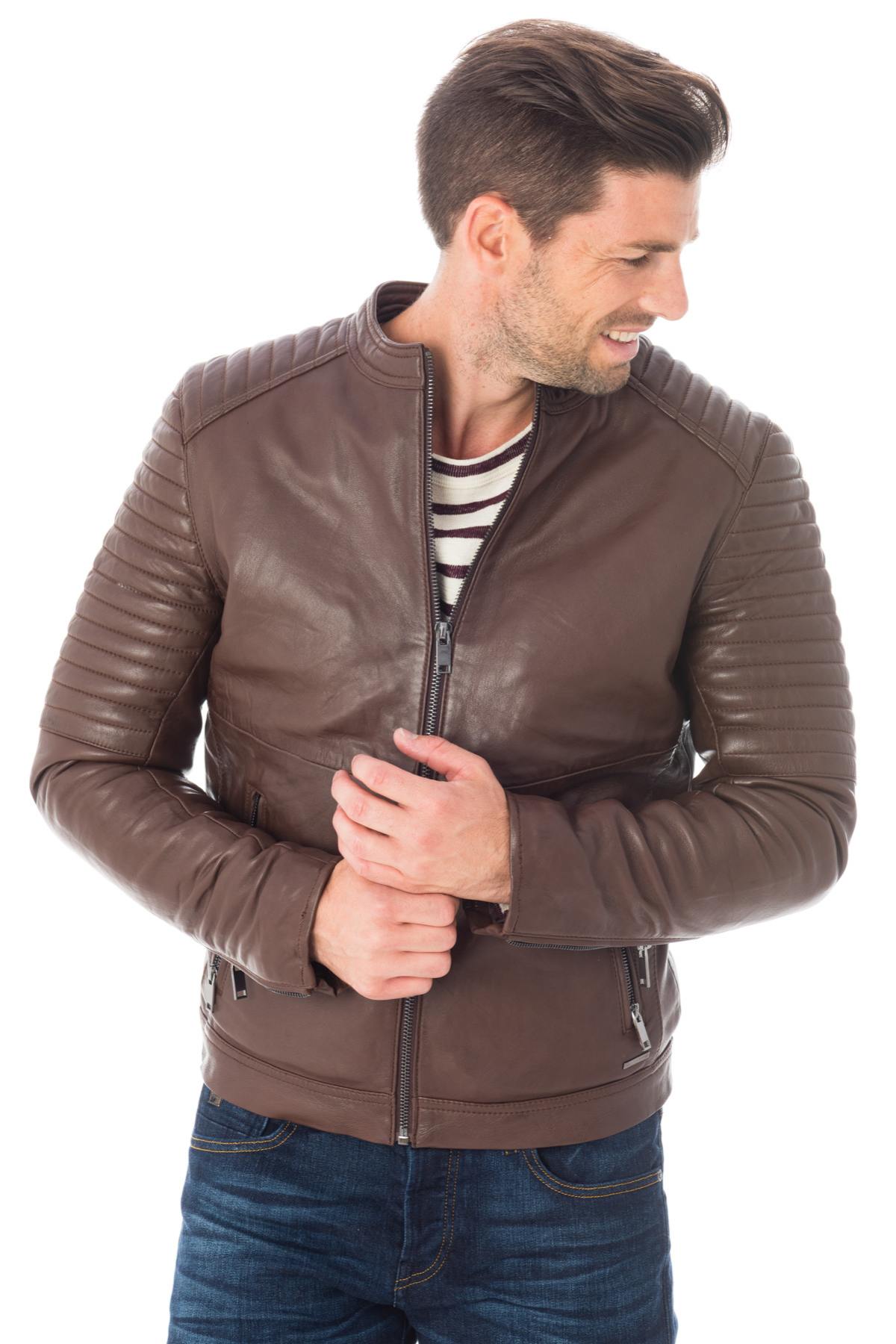 Cityzen brown sheepskin leather jacket - Image n°1