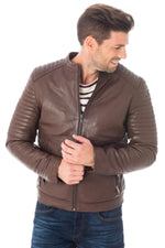 Cityzen brown sheepskin leather jacket - Image n°1