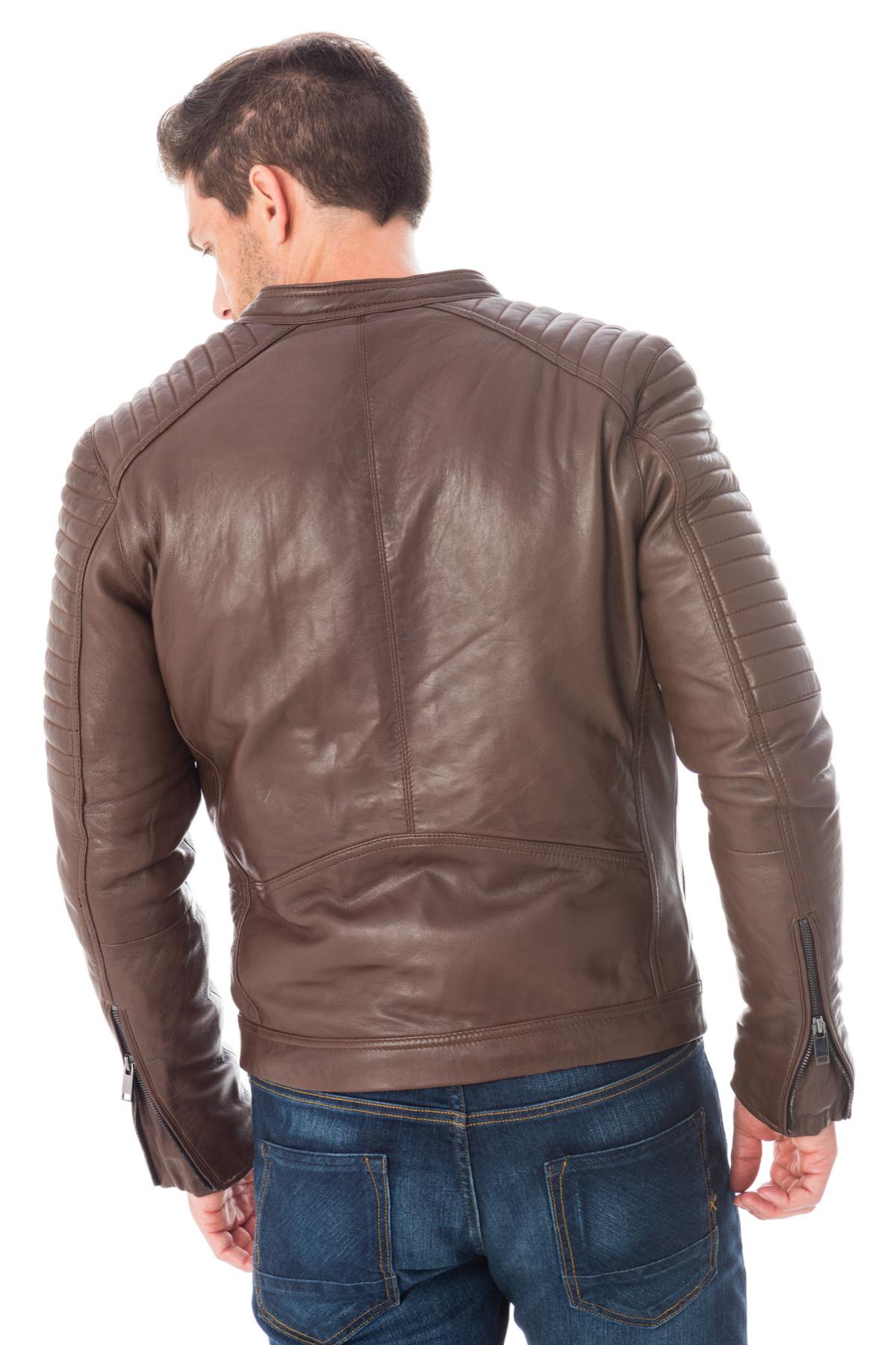 Cityzen brown sheepskin leather jacket - Image n°6