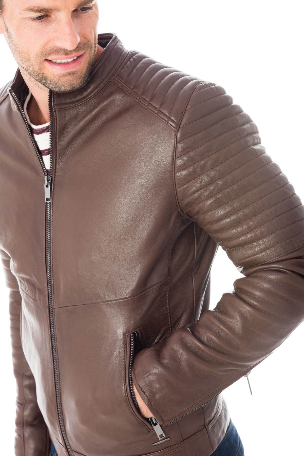 Cityzen brown sheepskin leather jacket - Image n°7