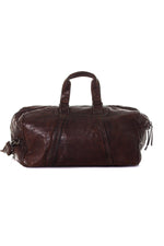 large men's bag in aged brown leather - Image n°2