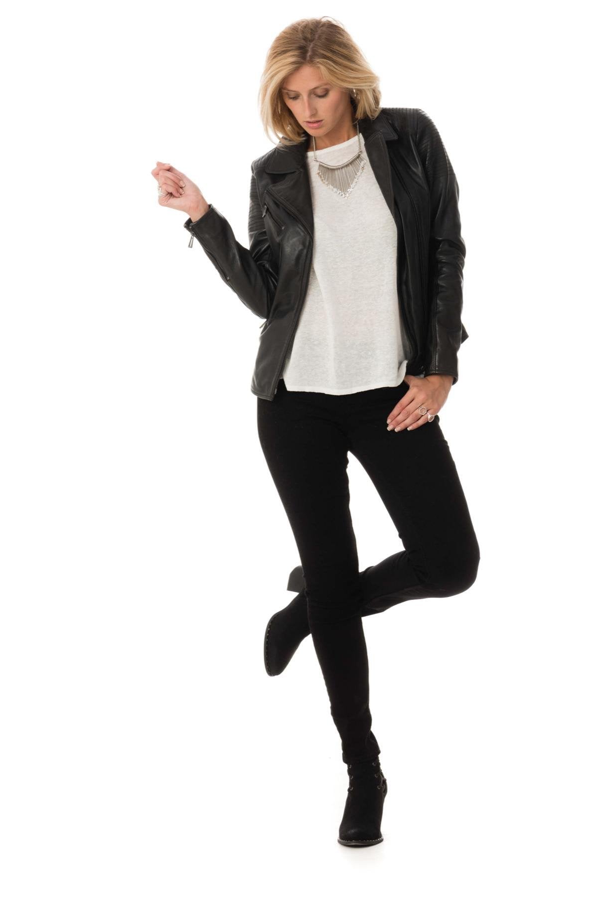 Rose Garden perfecto in black sheepskin - Image n°9