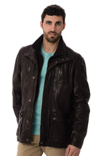 Men's Daytona Jacket in Brown Lambskin - Image n°1