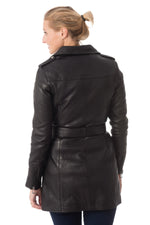 rose garden women's jacket in black lambskin - Image n°4