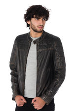 Gipsy Distressed Black Leather Biker Jacket - Image n°3