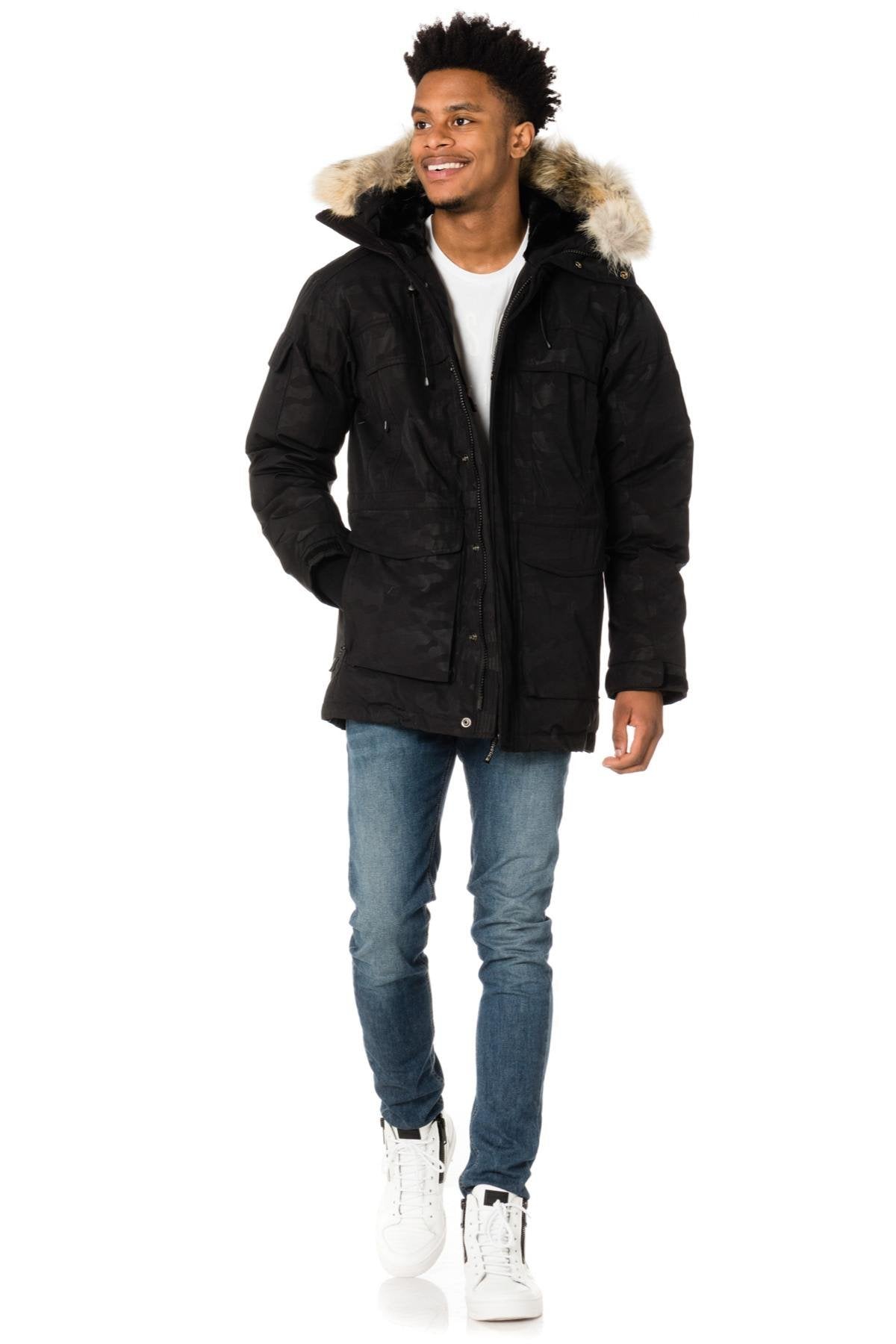 Helvetica men's camouflage print parka - Image n°2