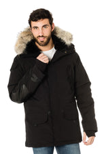 Helvetica men's black parka - Image n°1