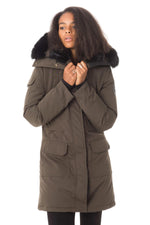 Long Helvetica women's winter down jacket - Image n°5