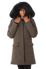Long Helvetica women's winter down jacket - Image n°3