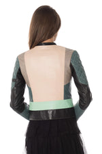 Women's leather jacket JN LLOVET PETRO/BLACK - Image n°6