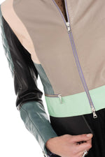 Women's leather jacket JN LLOVET PETRO/BLACK - Image n°7
