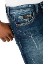 Blue ripped effect jeans - Image n°6