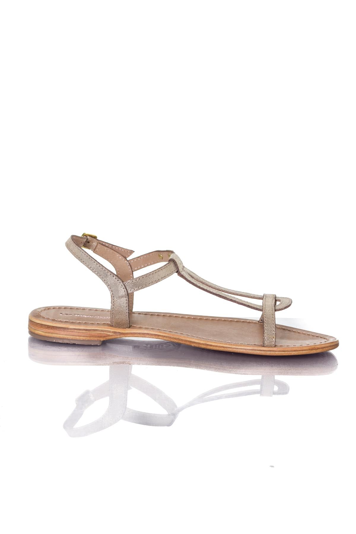 Women's iridescent gold sandals - Image n°2