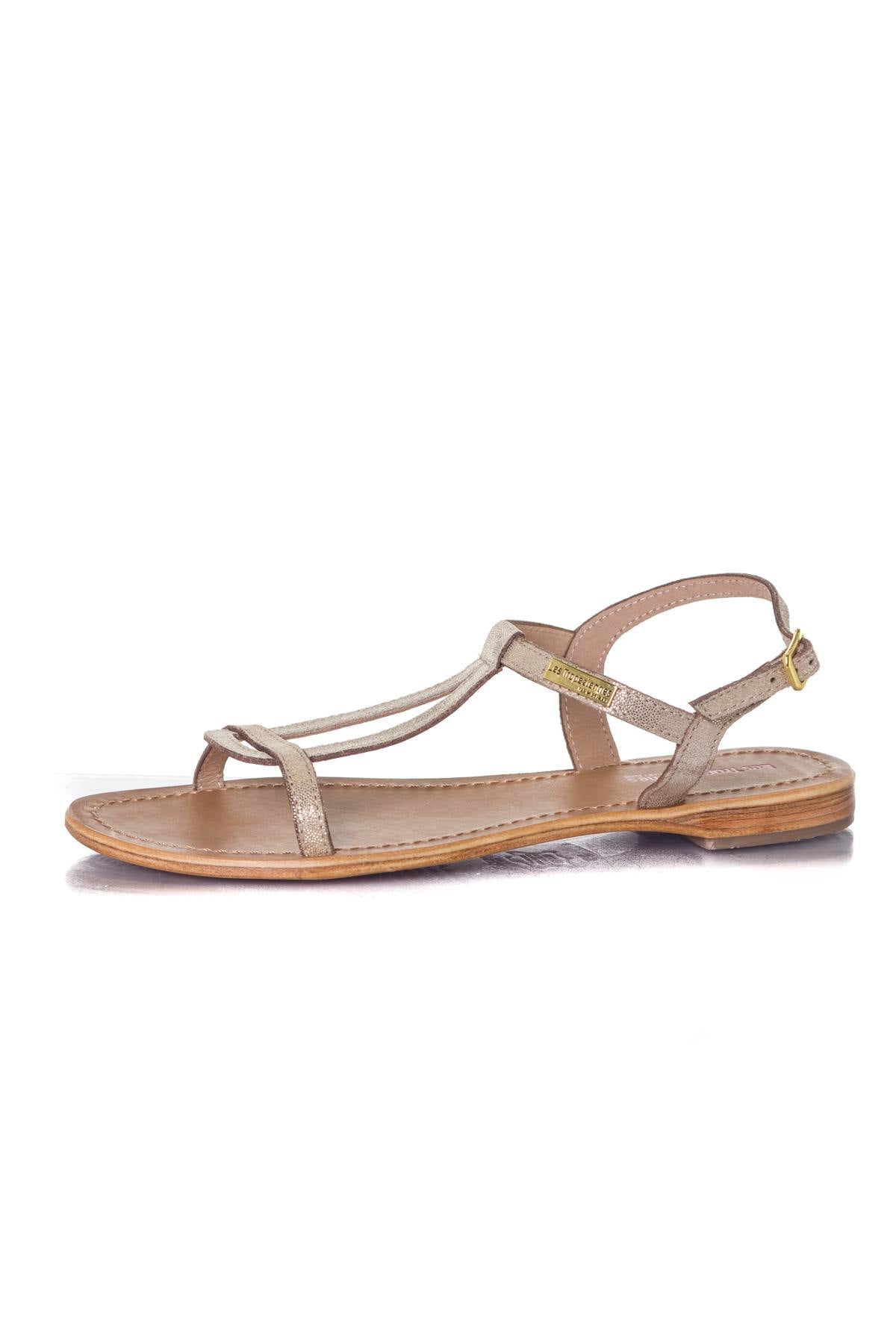 Women's iridescent gold sandals - Image n°7
