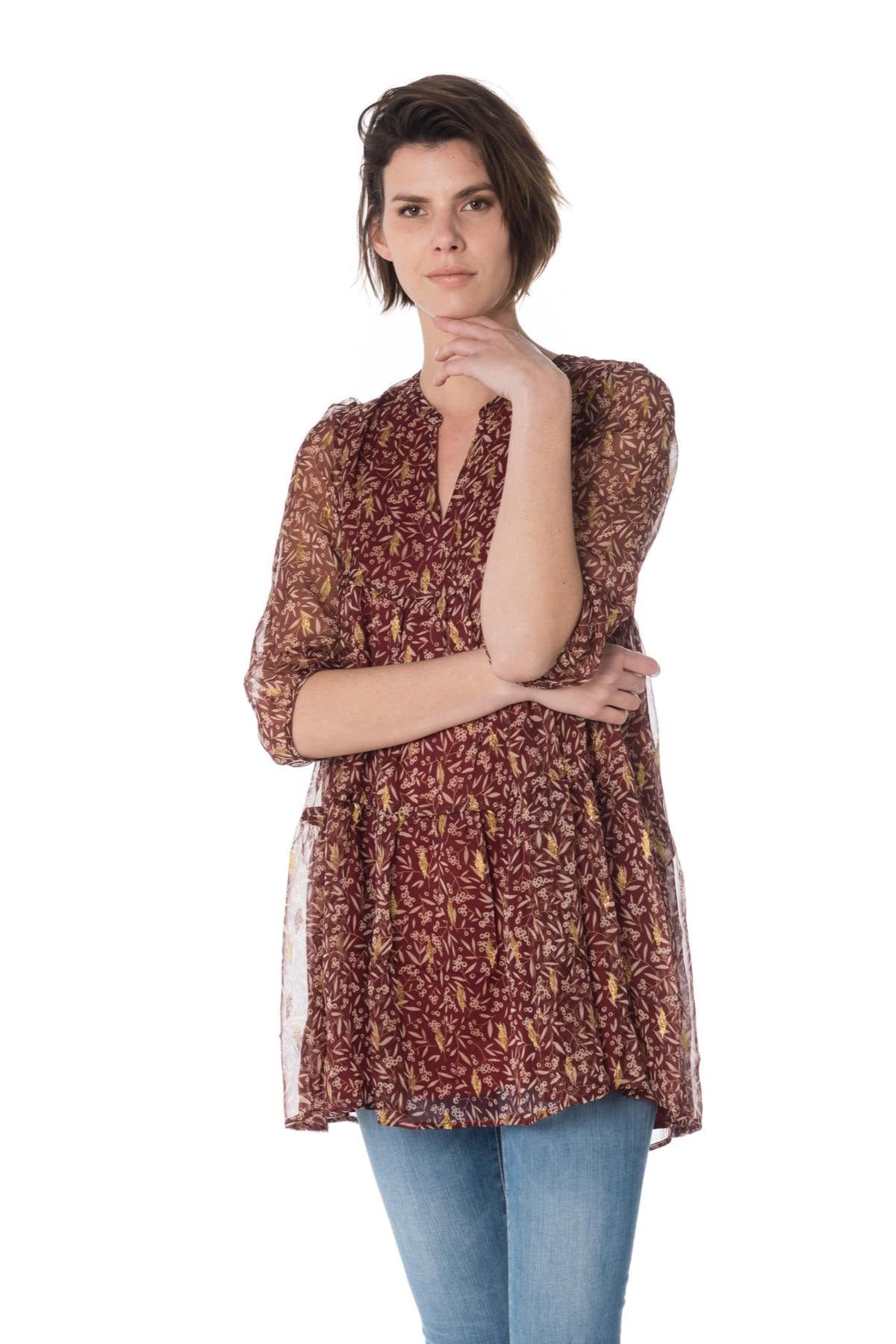 Women's light burgundy dress - Image n°4