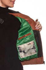 Vintage women's leather jacket MAI68 Black - Image n°5