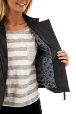 Pepe Jeans biker collar jacket in goatskin leather - Image n°4