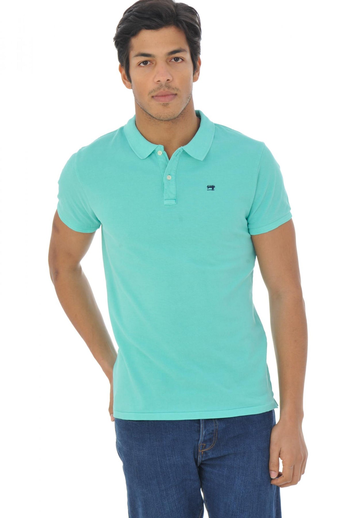 Scotch & soda green summer polo shirt - Image n°1