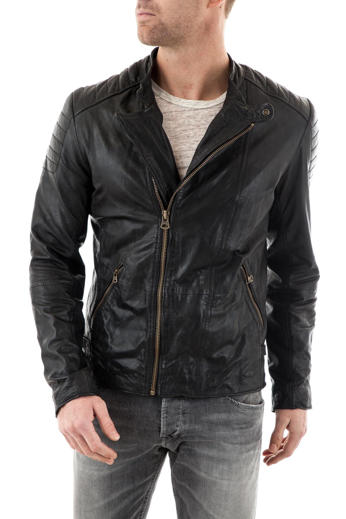 Scotch and Soda Black Leather Jacket for Men - Image n°1