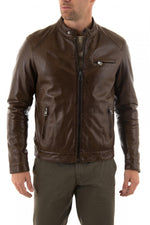 Serge Pariente jacket in brown lambskin - Image n°3
