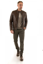 Serge Pariente jacket in brown lambskin - Image n°2