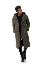Men's long khaki parka - Image n°2