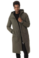 Men's long khaki parka - Image n°4