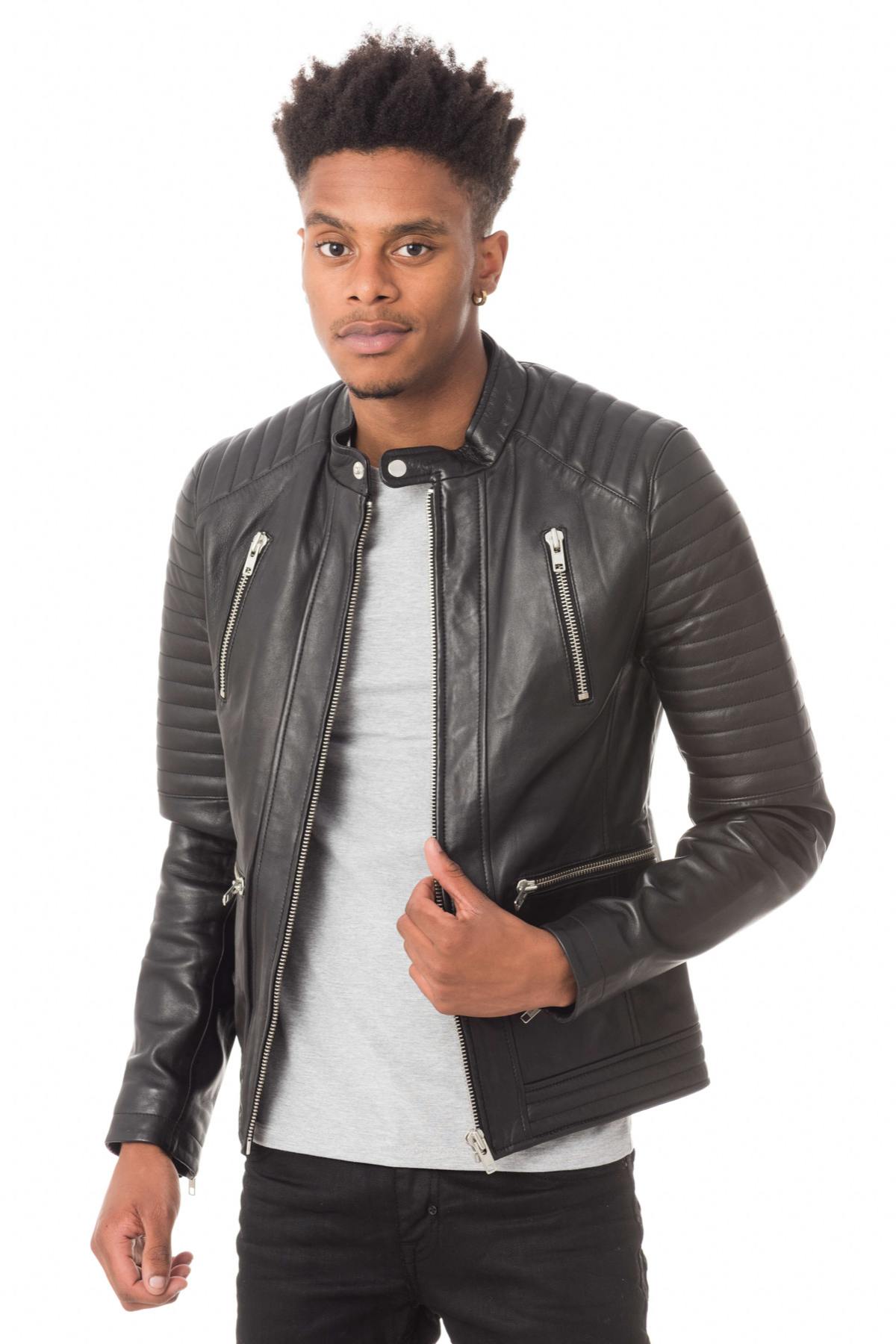 Men's black round neck jacket - Image n°5