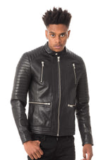 Men's black round neck jacket - Image n°4